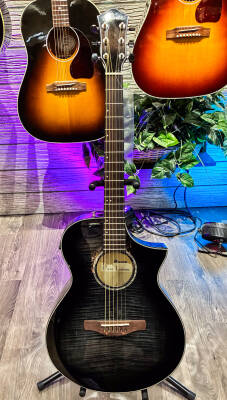 Ibanez AEWC400 Acoustic/Electric Guitar - Transparent Black